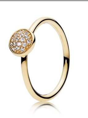 RETIRED Pandora Dazzling Droplet 14k gold ring 52